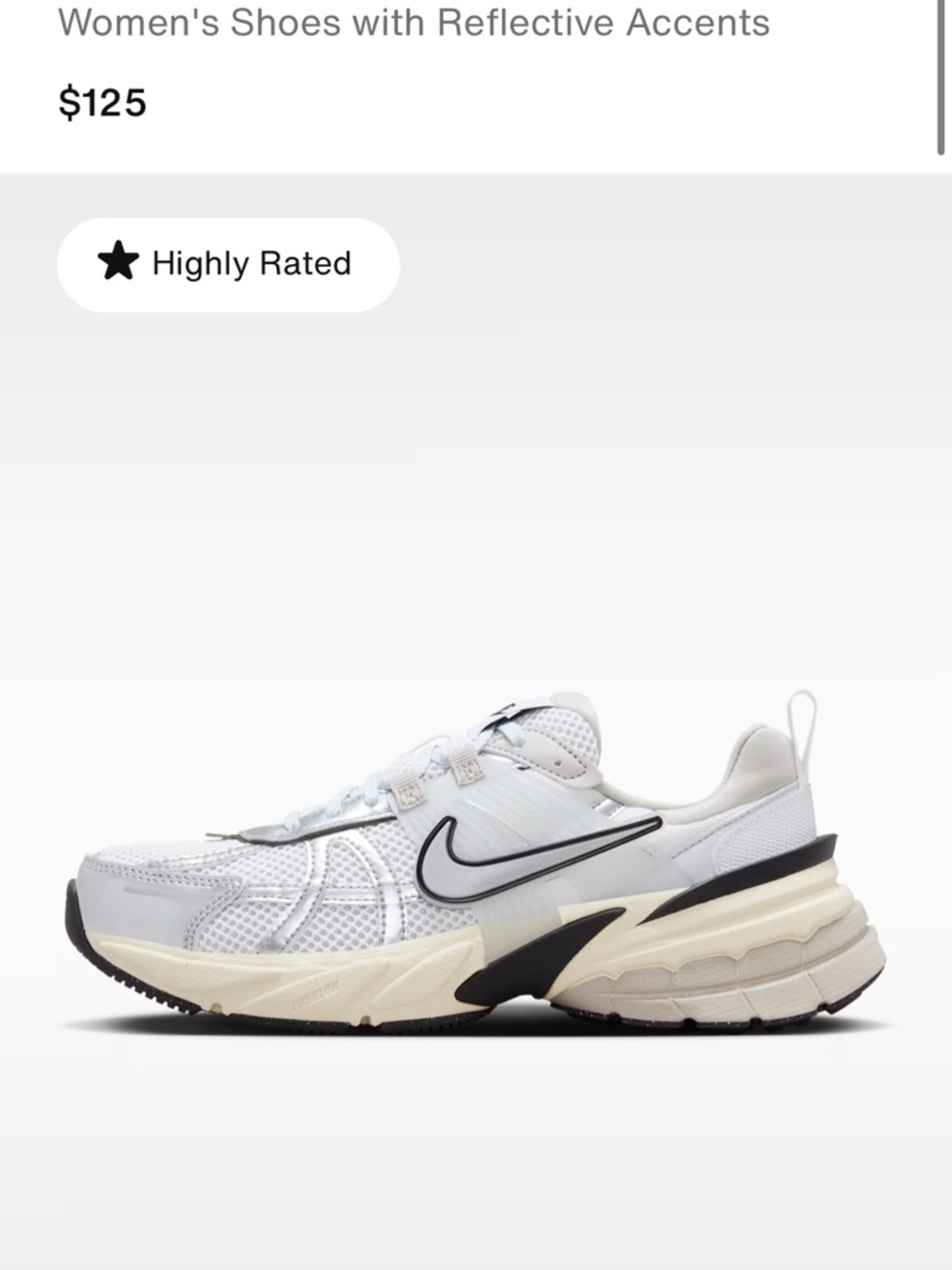 Nike White and Black Chunky Running Sneakers